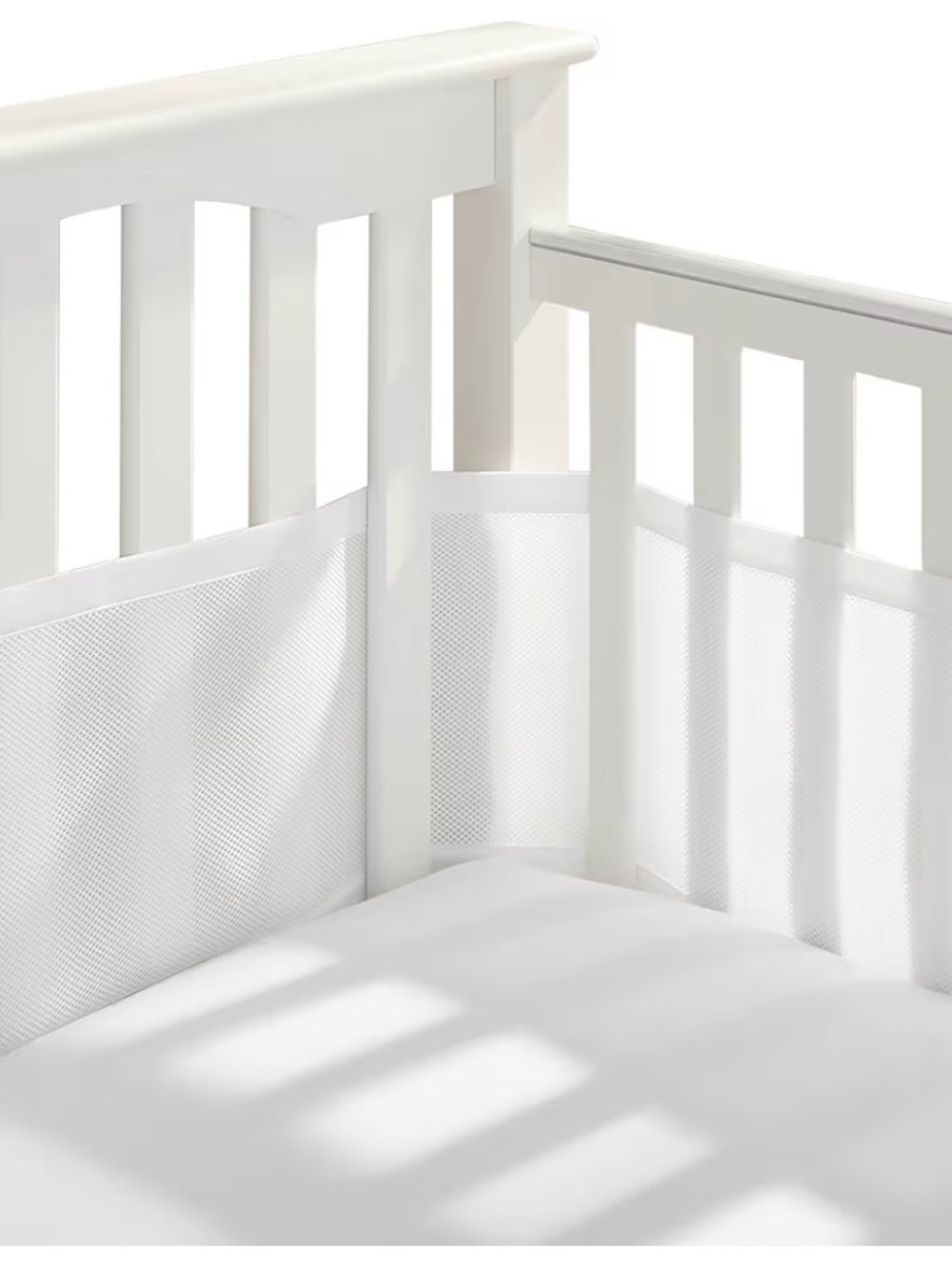 White Breathable Mesh Crib Liner - Baby Bedding